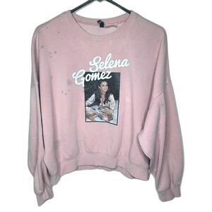 H&M X Selena Gomez Pink Oversized Sweatshirt Size Large